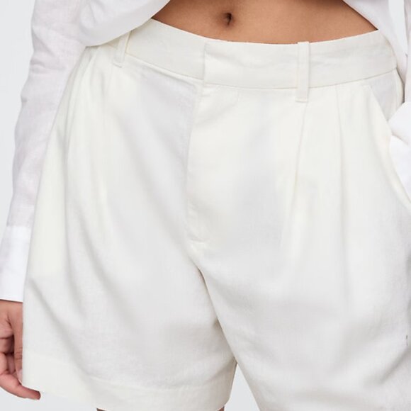 365 High Rise Linen-Blend Shorts | New Off White | Size 4 | NWT | GAP - Picture 3 of 6